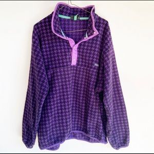 Patagonia purple and black houndstooth pullover